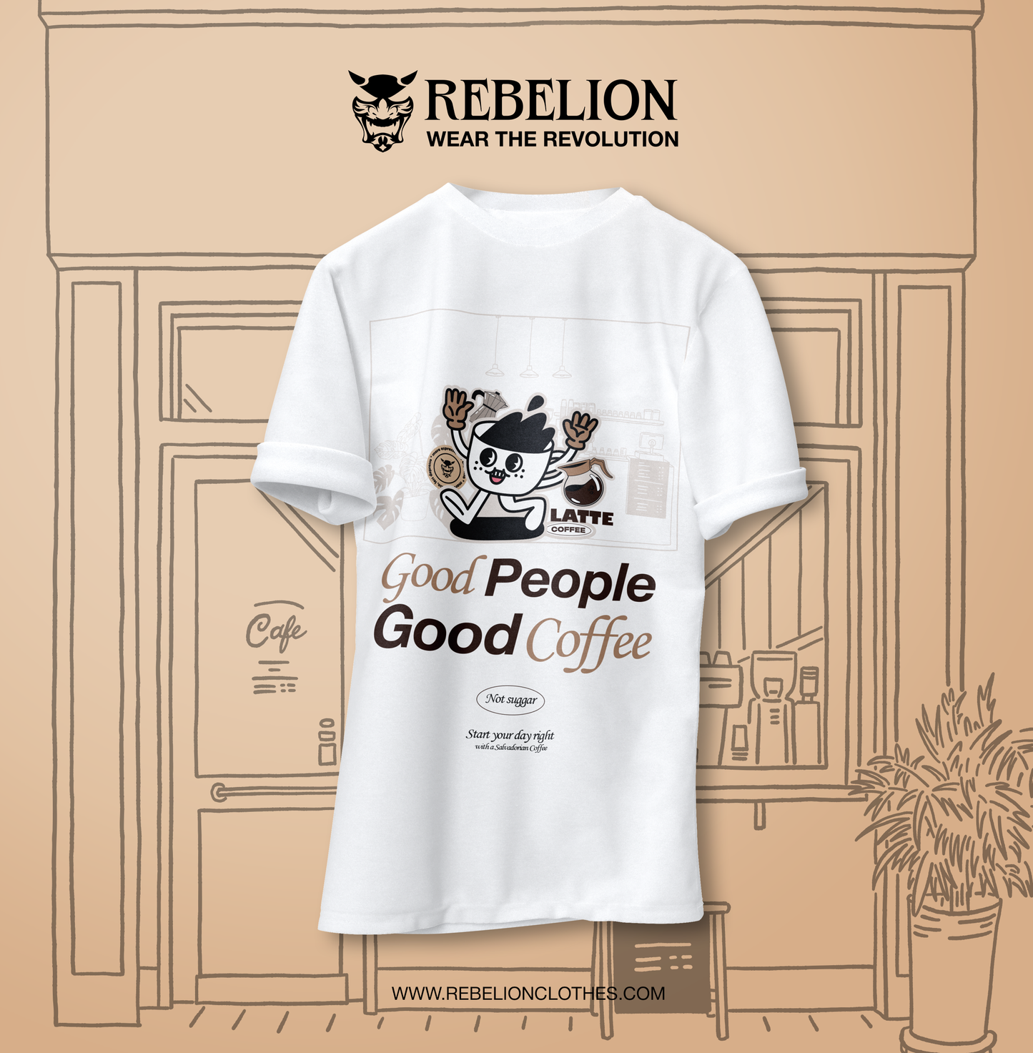 Camiseta Good Coffee - Doodles Collection