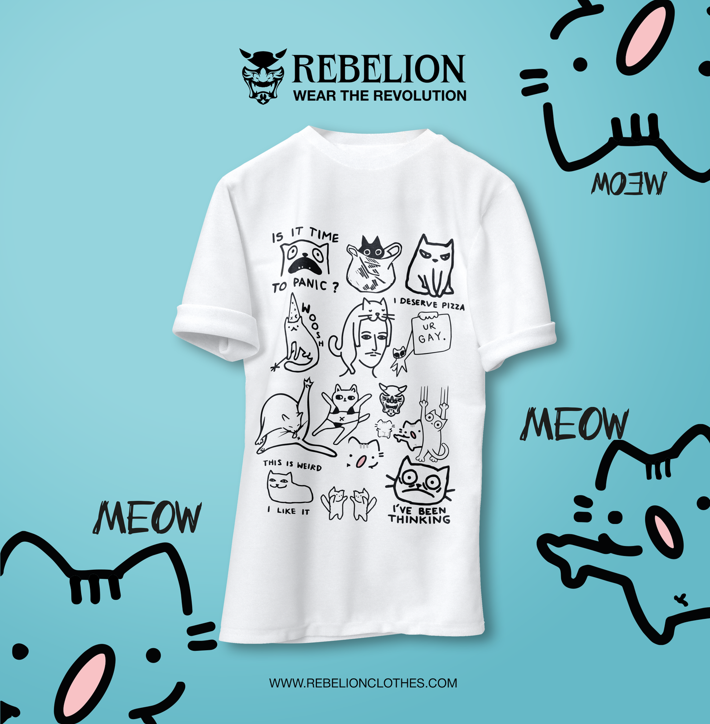 Camiseta MEOW!  - Doodles Collection